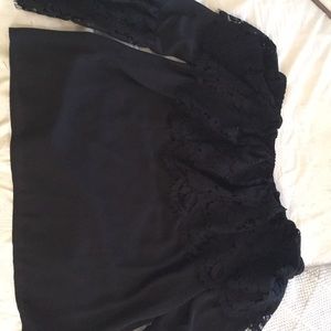 Black lace shoulder top